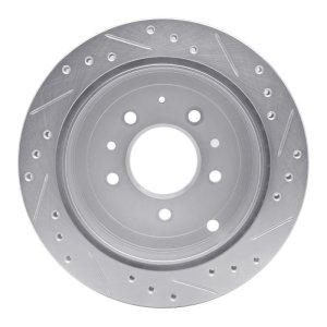 Mazda 929 Brake Rotor (1) - Rear Left - R1 Concepts - Drilled & Slotted - Silver - `92-`06